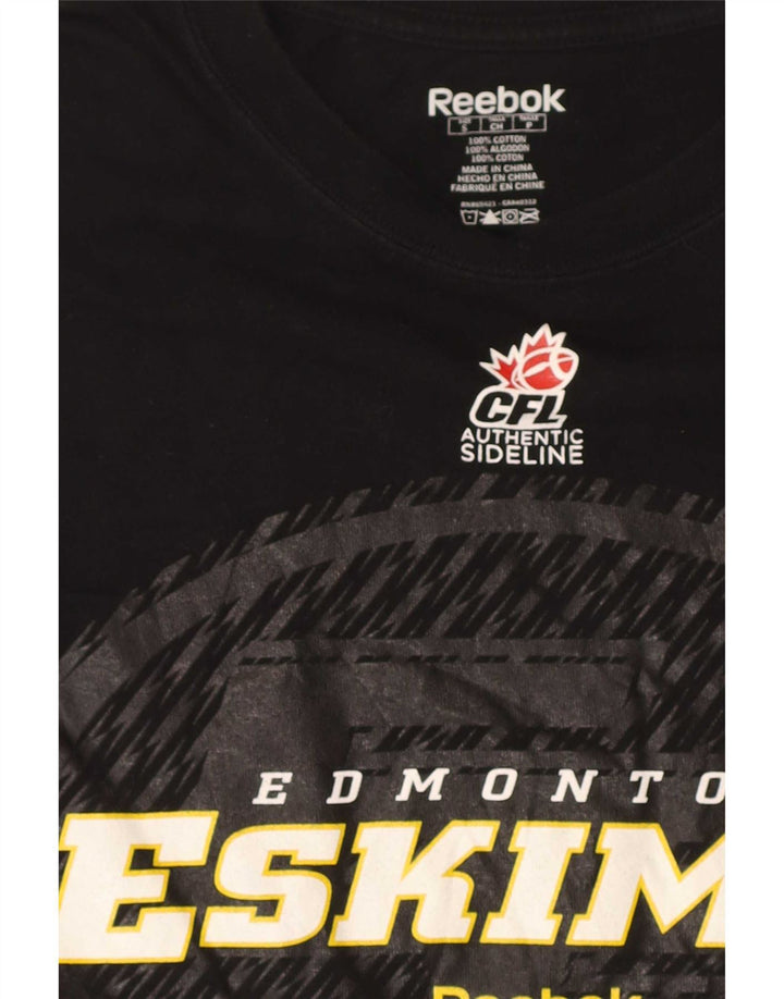 Reebok Ανδρικό T-Shirt με κανονικό γραφικό τοπ Μικρό μαύρο βαμβακερό