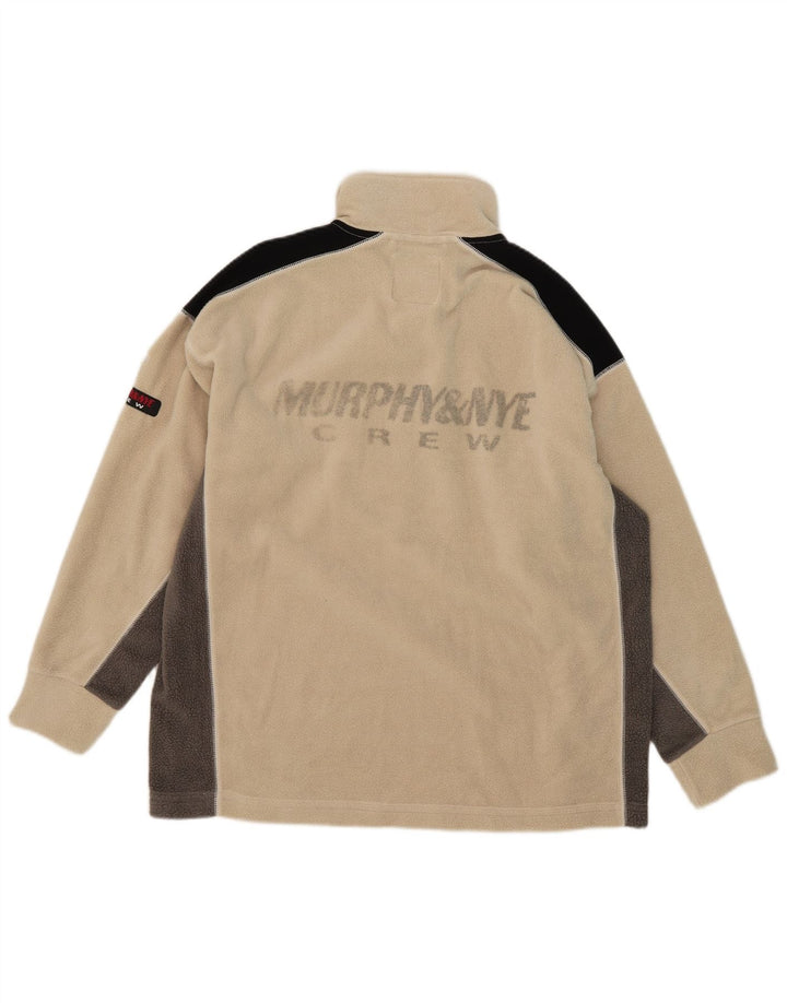 Murphy & Nye Ανδρικό φερμουάρ με λαιμόκοψη Fleece Jumper Μεγάλο μπεζ έγχρωμο πολυεστέρας
