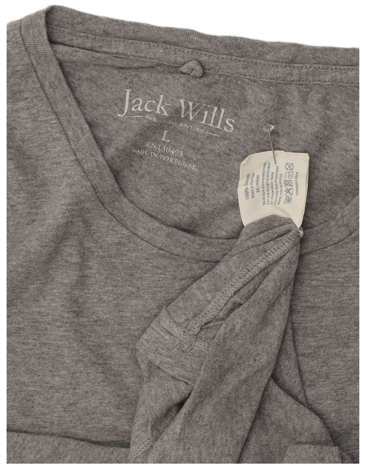 Jack Wills Ανδρικό T-Shirt Top μεγάλο γκρι βαμβακερό