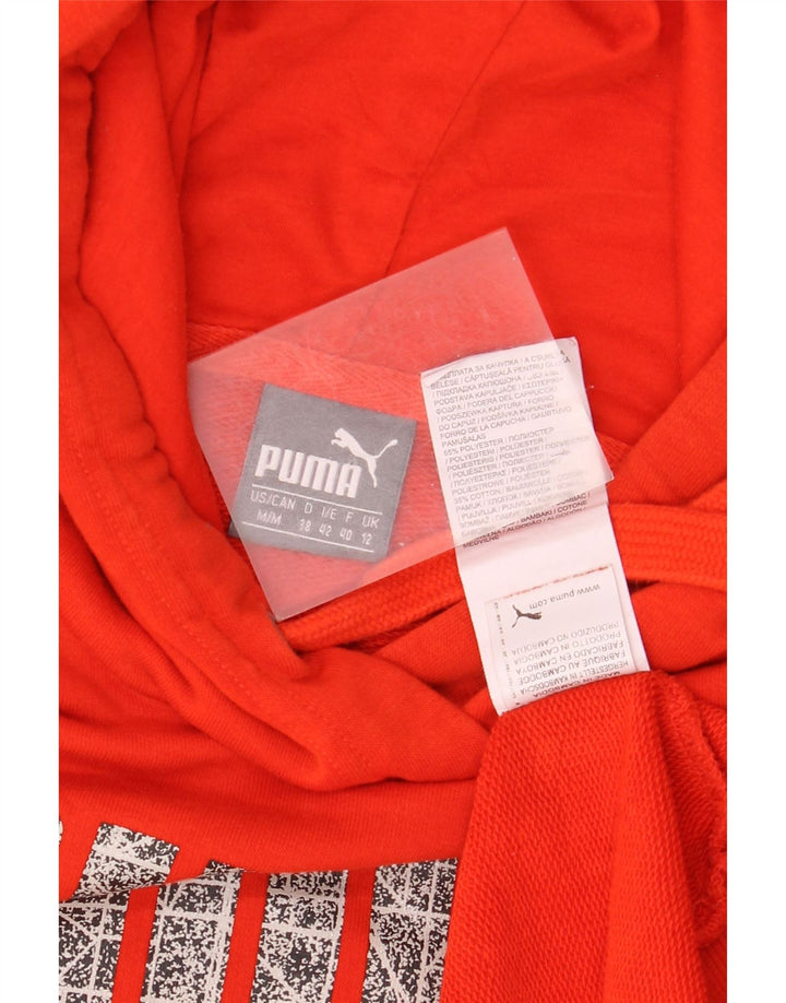 Puma Γυναικείο Γραφικό Hoodie Jumper UK 12 Medium Red Polyester