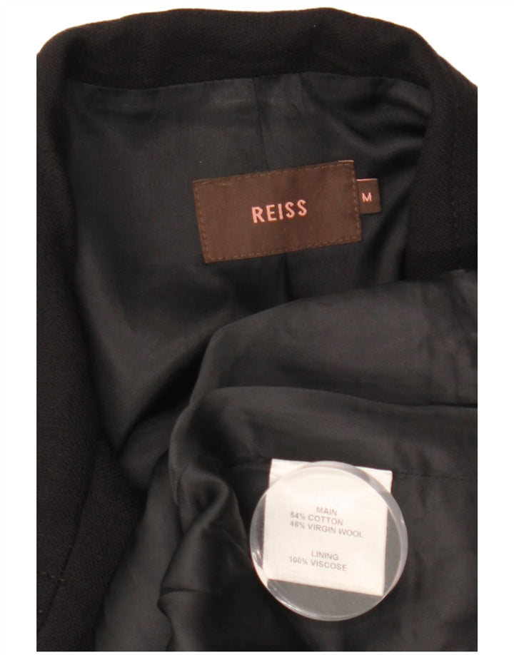 Γυναικείο παλτό Reiss Loose Fit UK 14 Μεσαίο μαύρο βαμβακερό