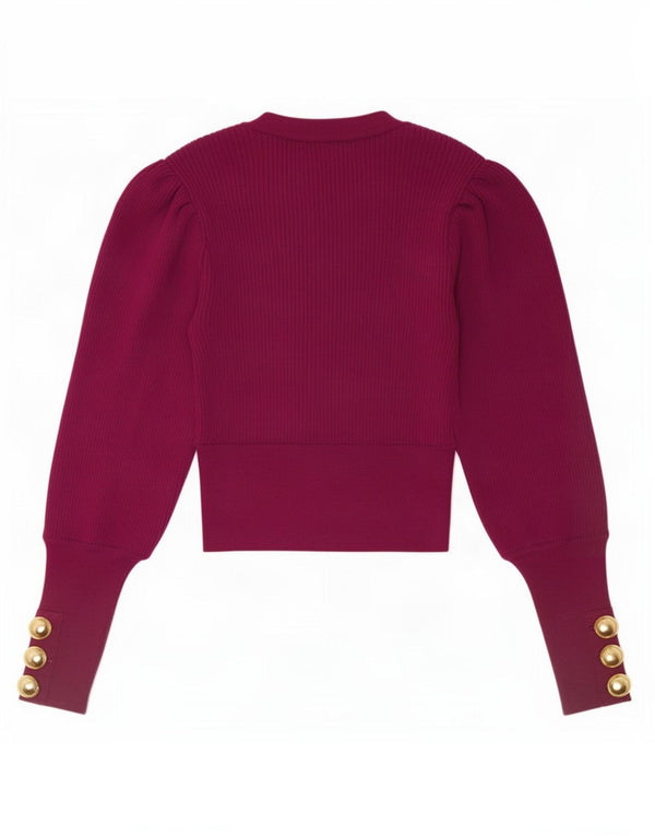 Zara Γυναικείο πουλόβερ με λαιμόκοψη Crop Crop UK 12 Medium Purple