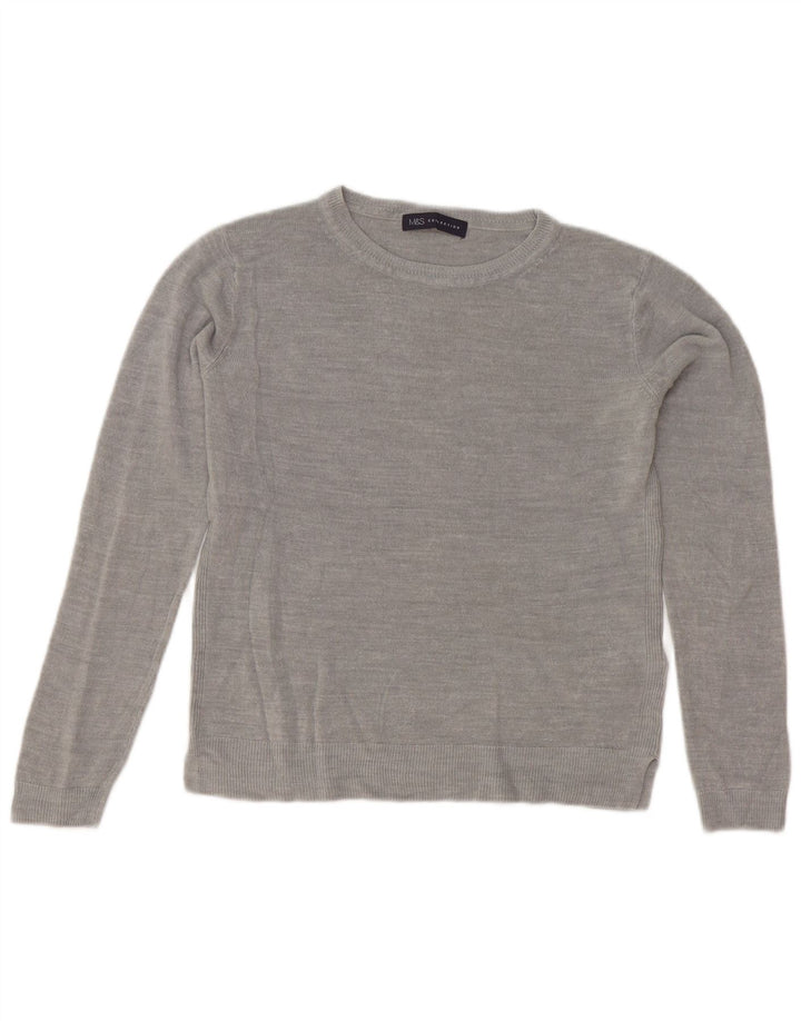 Marks & Spencer Γυναικείο πουλόβερ Crop Crew Neck Jumper UK 10 Small Grey