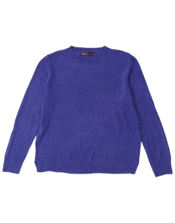 Marks & Spencer Γυναικείο πουλόβερ με λαιμόκοψη UK 14 Medium Blue