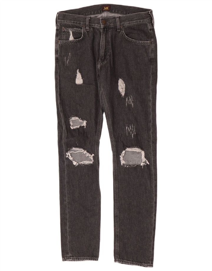 Lee Mens Distressed Slim Jeans W31 L32 Γκρι βαμβακερό