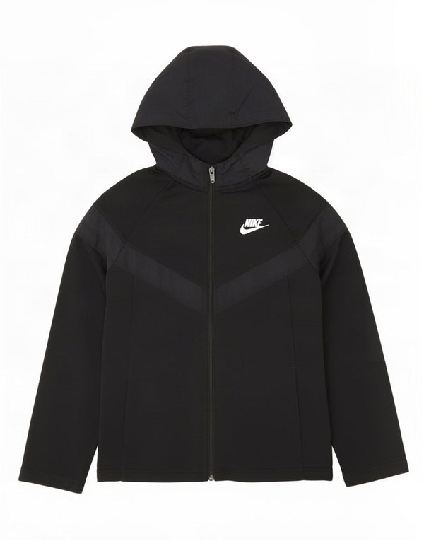 Nike Girls Zip Hoodie πουλόβερ 10-11 ετών Medium Black Colorblock