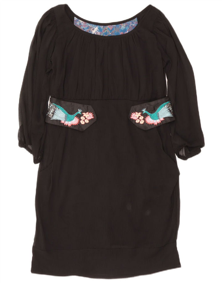 Desigual Γυναικείο φόρεμα Shift EU 42 Μεγάλο μαύρο Animal Print Polyester