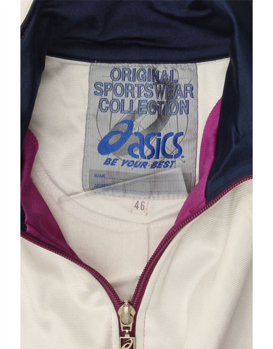 Γυναικεία αθλητική φόρμα γραφικών ASICS Top Jacket IT 46 Large Purple Colourblock