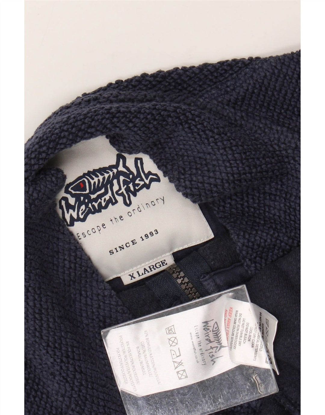 WEIRD FISH Ανδρικό φούτερ με φερμουάρ Jumper XL Navy Blue Cotton