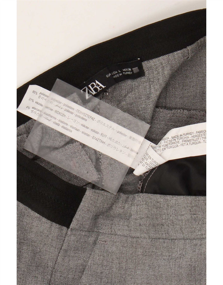 Zara Γυναικείο λεπτό παντελόνι Chino μεγάλο W30 L27 Γκρι πολυεστέρας