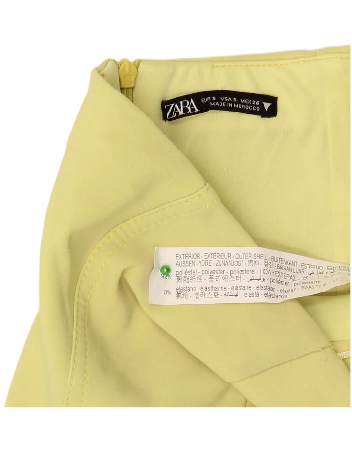 Zara Γυναικείο Στράπλες Φόρεμα UK 8 Small Yellow Polyester