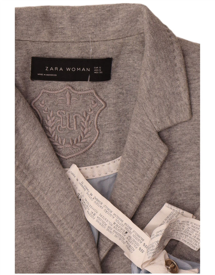 Zara Γυναικείο μπουφάν blazer UK 10 Small Grey Polyester