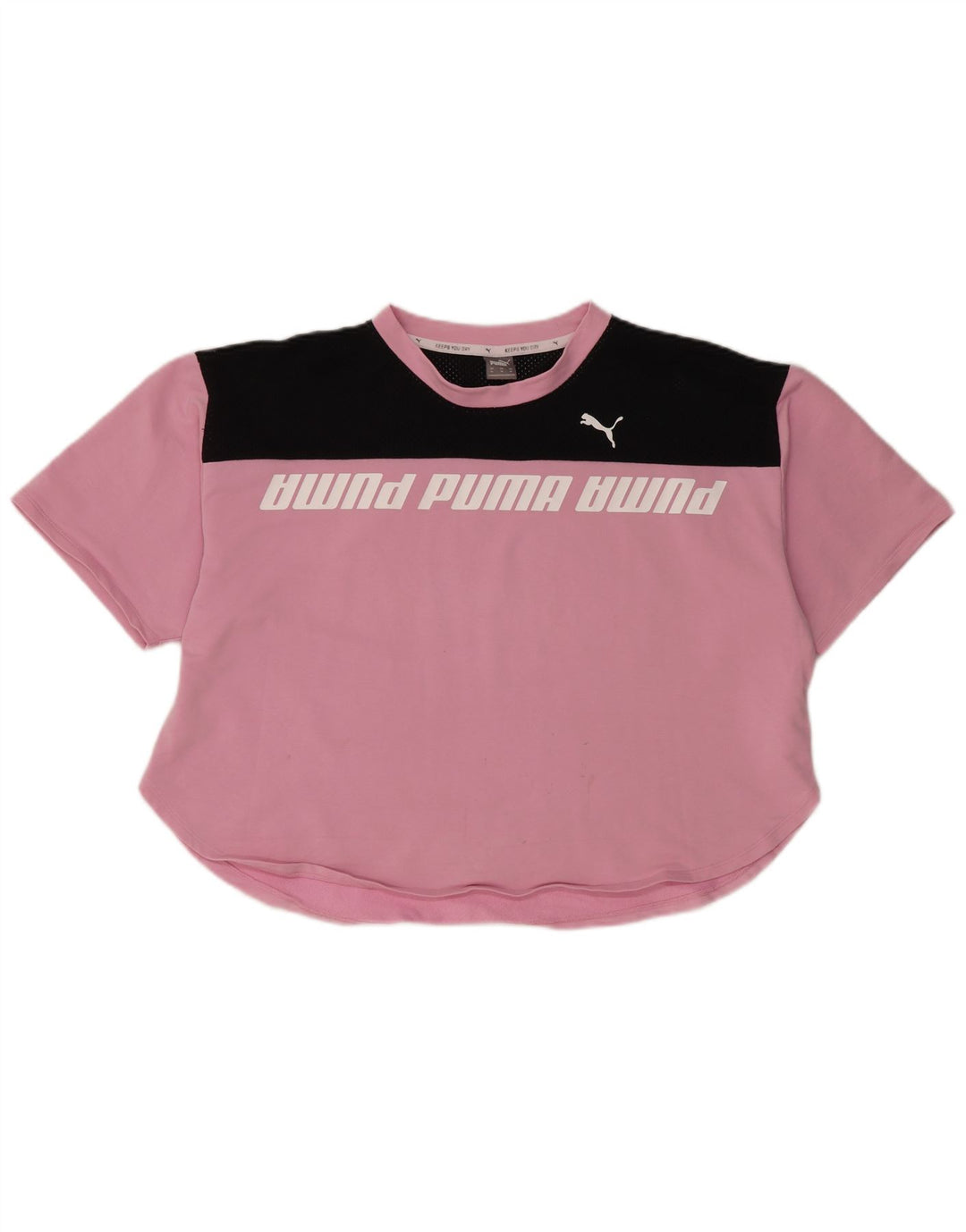 Γυναικείο γραφικό μπλουζάκι PUMA Top UK 18 XL Pink Colourblock Βαμβακερό