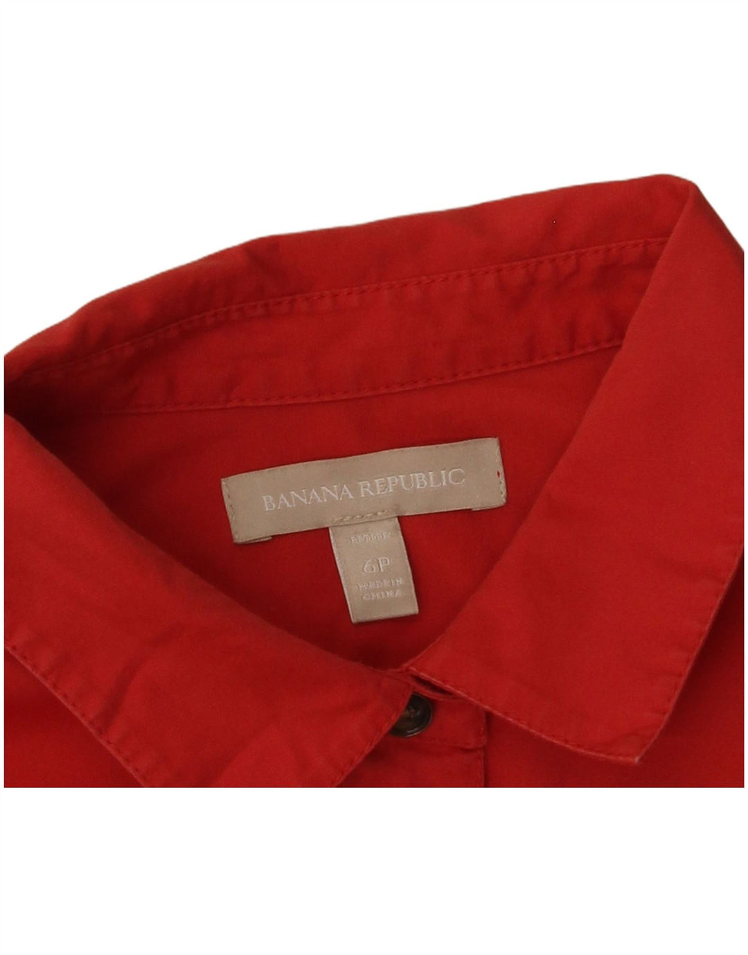 BANANA REPUBLIC Γυναικείο κοντομάνικο πουλόβερ πουκάμισο US 6 Μεσαίο κόκκινο