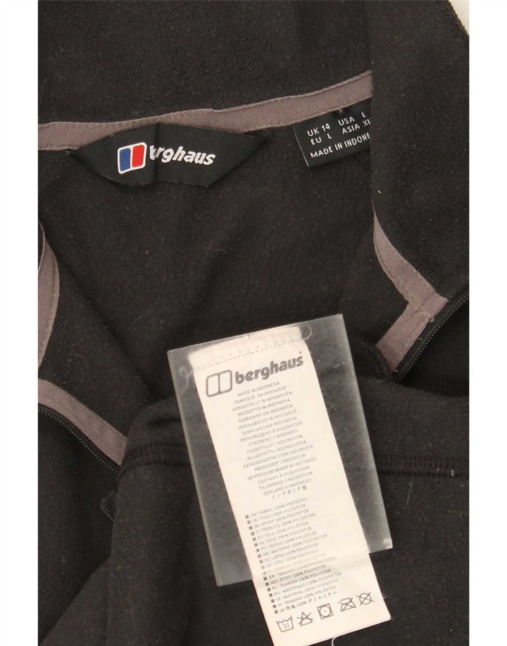 Berghaus γυναικείο φερμουάρ με λαιμόκοψη φλις άλμα UK 14 μεγάλο μαύρο πολυεστέρα
