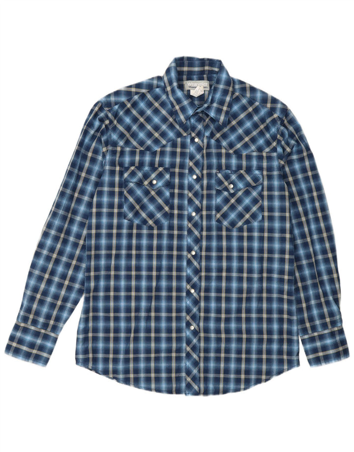 Ανδρικό φανελένιο πουκάμισο Wrangler, μεσαίο μπλε ναυτικό, βαμβακερό