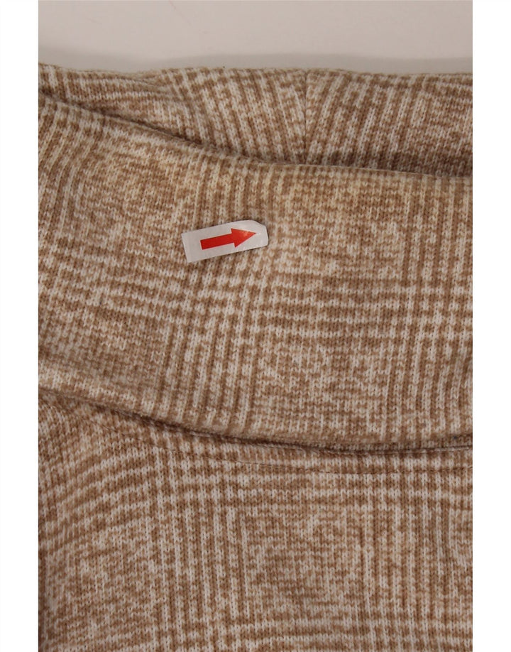 J. CREW Γυναικείο πουλόβερ με ρολό λαιμόκοψη UK 14 μεσαίο μπεζ από πολυεστέρα