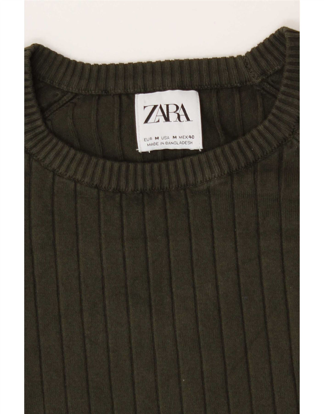 Ανδρικό πουλόβερ Zara Crew Neck Jumper Medium Khaki