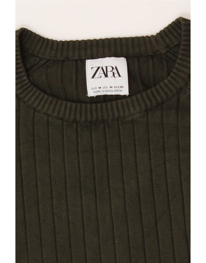 Ανδρικό πουλόβερ Zara Crew Neck Jumper Medium Khaki