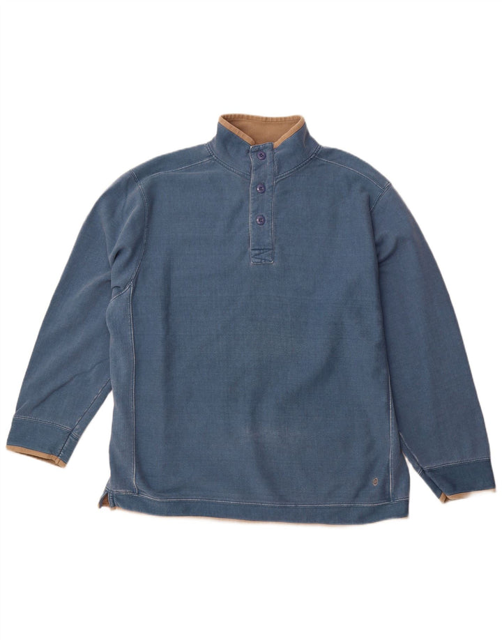 Ανδρικό φούτερ με λαιμό ANIMAL με κουμπιά Jumper XL Μπλε βαμβακερό