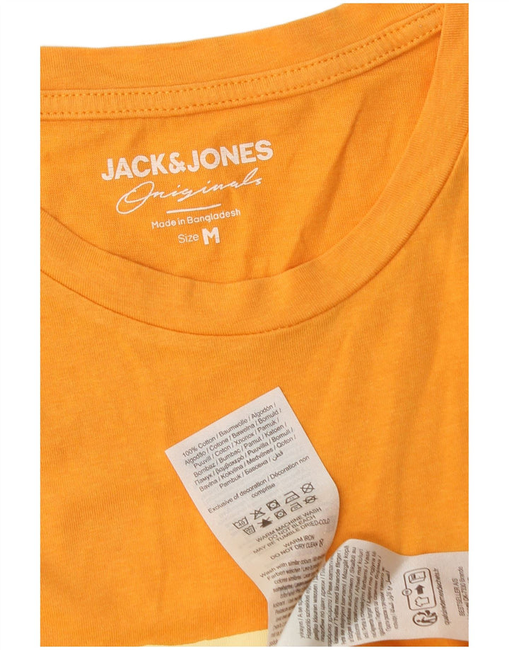 Ανδρικό γραφικό μπλουζάκι Jack & Jones, μεσαίο πορτοκαλί βαμβακερό