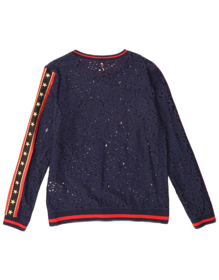 Superdry Γυναικείο υπερμεγέθη μακρυμάνικο τοπ UK 10 Small Navy Blue