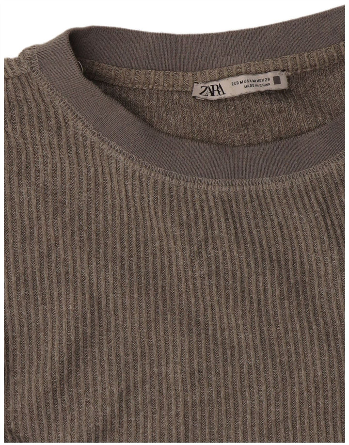 Zara γυναικείο τοπ μακρυμάνικο UK 14 Medium Grey