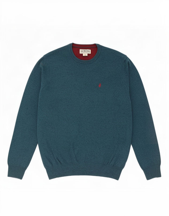 Ανδρικό πουλόβερ Marlboro Classics Crew Jumper με λαιμόκοψη μεγάλο μπλε μάλλινο