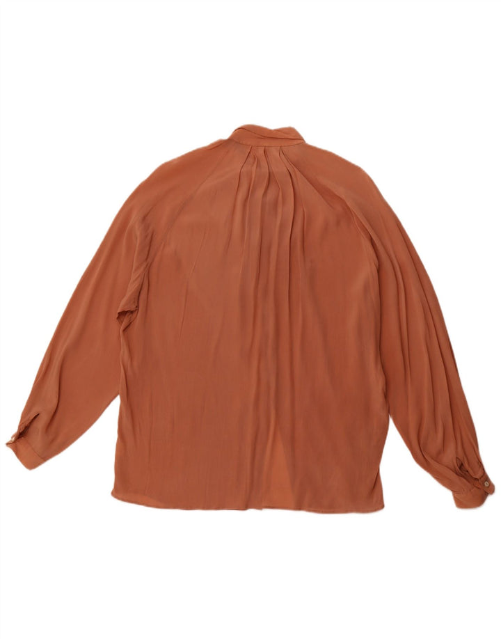 VINTAGE Γυναικείο μακρυμάνικο πουκάμισο μπλούζα IT 46 μεγάλο καφέ