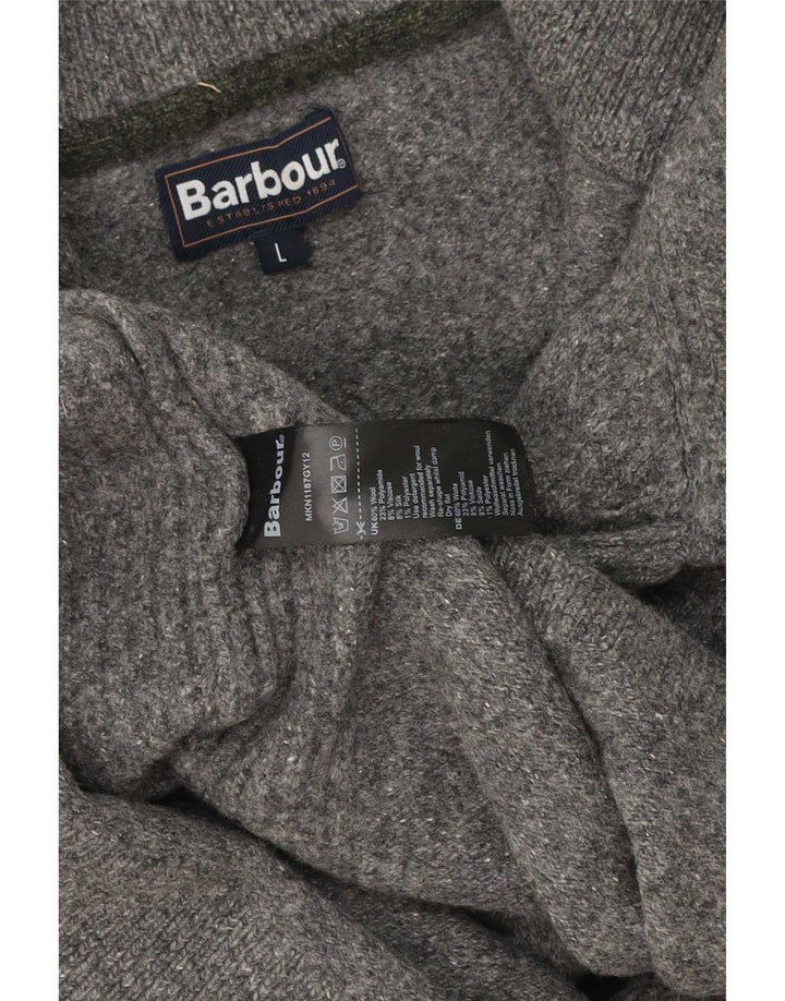 Γυναικείο πουλόβερ με φερμουάρ Barbour UK 16 Large Grey Wool
