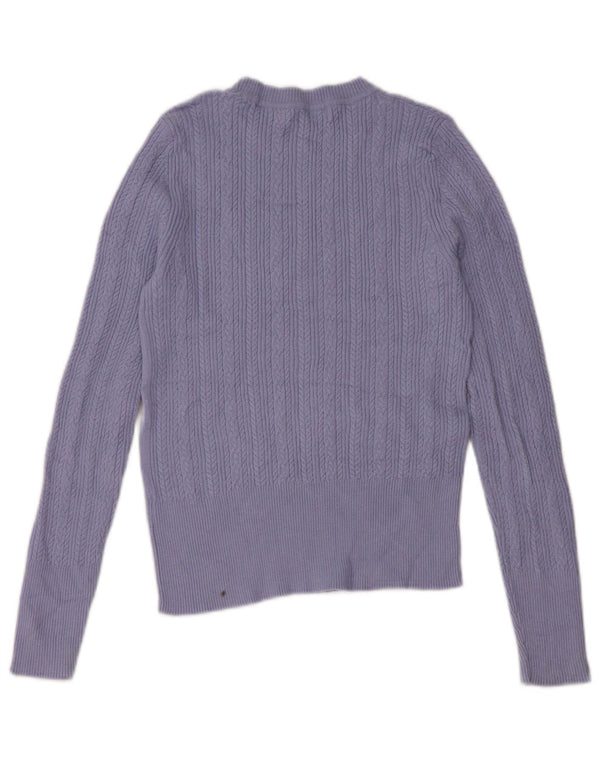Marks & Spencer Γυναικείο πουλόβερ με λαιμόκοψη UK 8 Small Blue Viscose