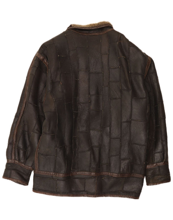Vintage Ανδρικό Shearling Jacket UK 42 XL Καφέ συνονθύλευμα