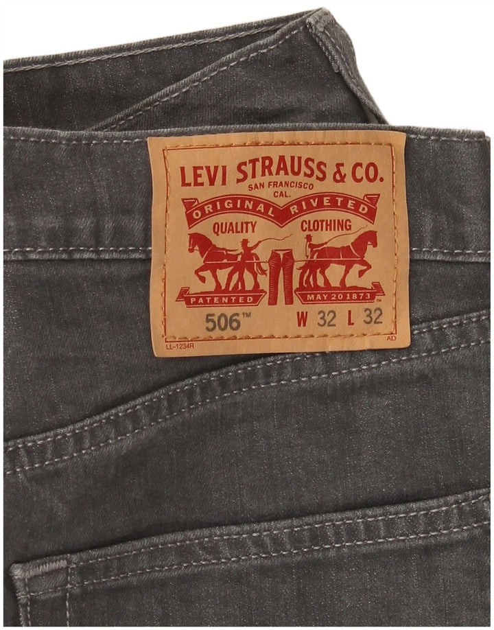 Levi's Mens 506 Straight Jeans W32 L28 Γκρι βαμβακερό