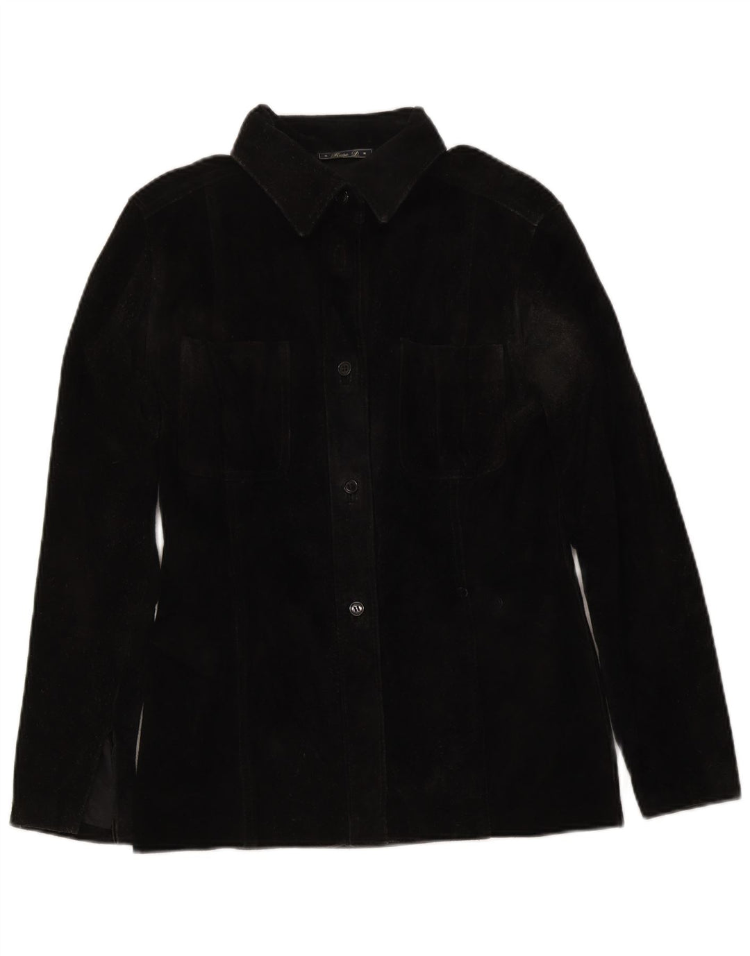 Vintage γυναικείο πουκάμισο Suede πουκάμισο IT 46 Large Μαύρο