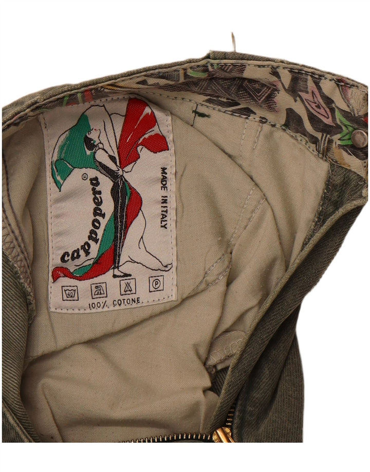 CAPPOPERA Womens Tapered Jeans W24 L27 Khaki Cotton