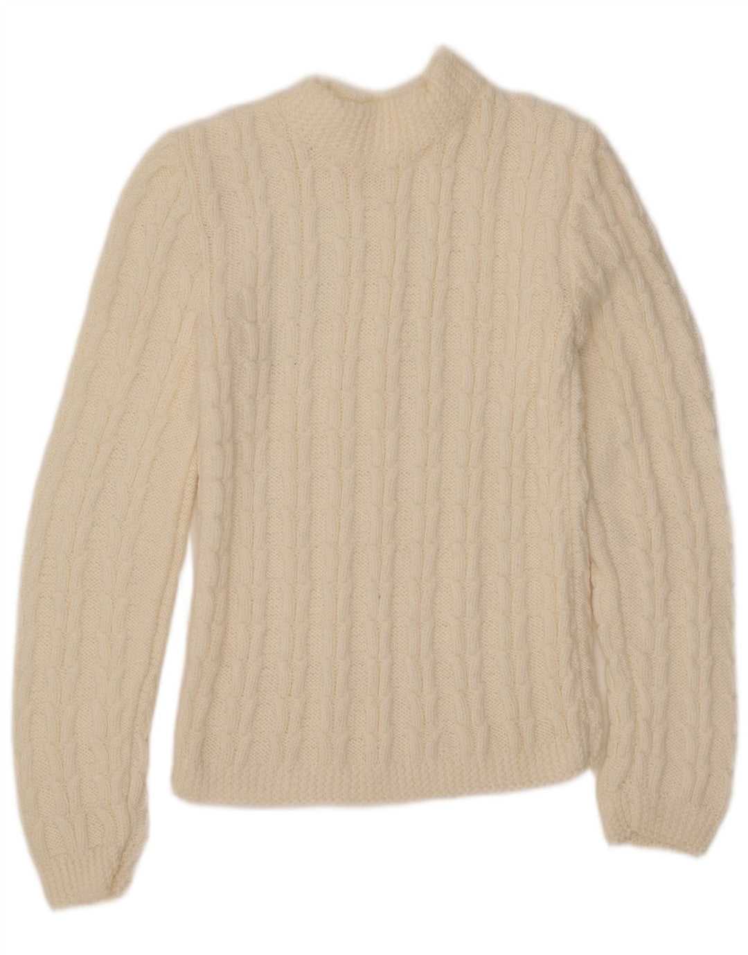 Vintage γυναικείο πουλόβερ με λαιμό χελώνα UK 8 Small Off White