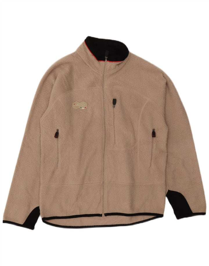 Fila Ανδρικό Fleece Jacket UK 40 Large Beige Colourblock Polyester