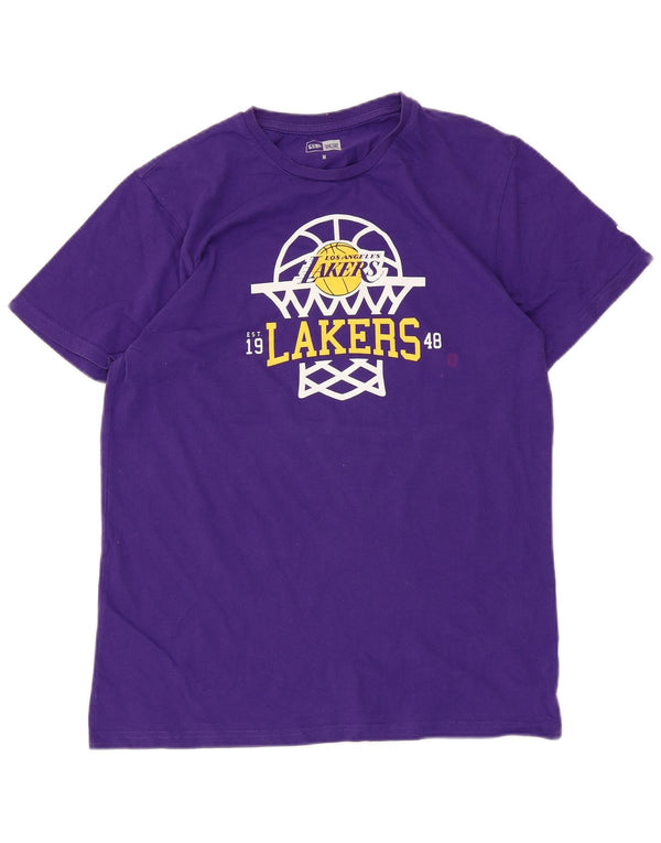Γραφικό μπλουζάκι New Era Mens Los Angeles Lakers Top μεσαίο μοβ βαμβακερό