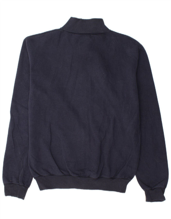 VINTAGE Mens Tracksuit Top Jacket XL Navy Blue Cotton