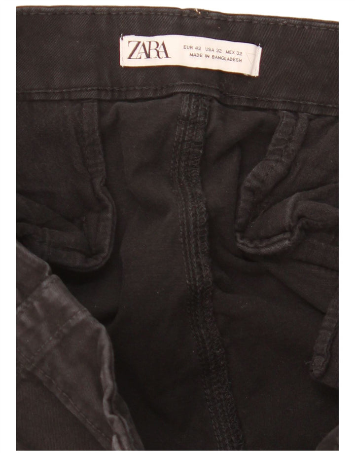 Ανδρικό ίσιο παντελόνι Cargo ZARA EU 42 Large W32 L29 Μαύρο