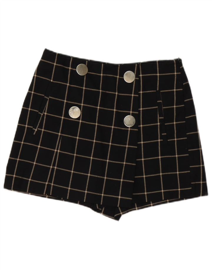 Zara Γυναικείο σορτς Casual Small W26 Μαύρο Check Polyester