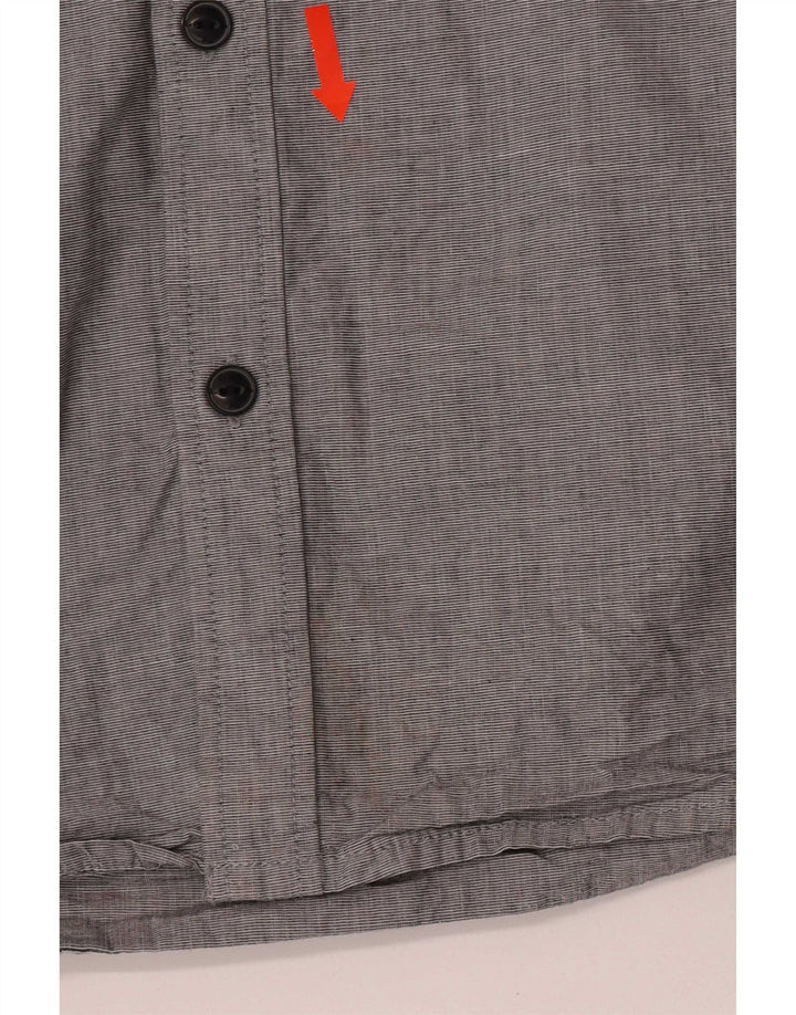 Jack & Jones Ανδρικό πουκάμισο με λαιμόκοψη μικρό γκρι βαμβακερό