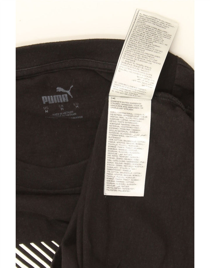 PUMA Mens Graphic T-Shirt Top Medium Black Cotton Vintage Puma and Second-Hand Puma from Messina Hembry 