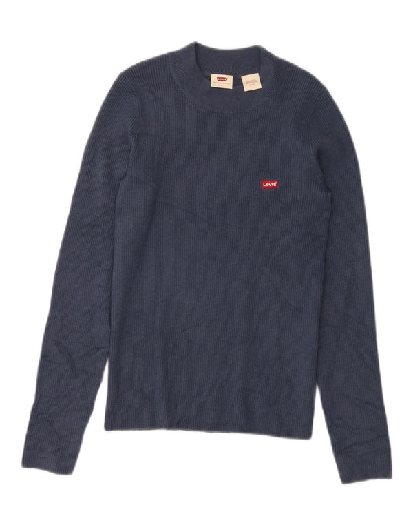 Γυναικείο πουλόβερ LEVI'S Crew Neck Jumper UK 8 Small Navy Blue Acrylic