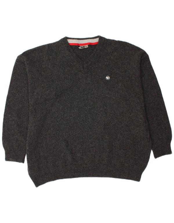 MURPHY & NYE Ανδρικό πουλόβερ με λαιμόκοψη 2XL μαύρο μάλλινο