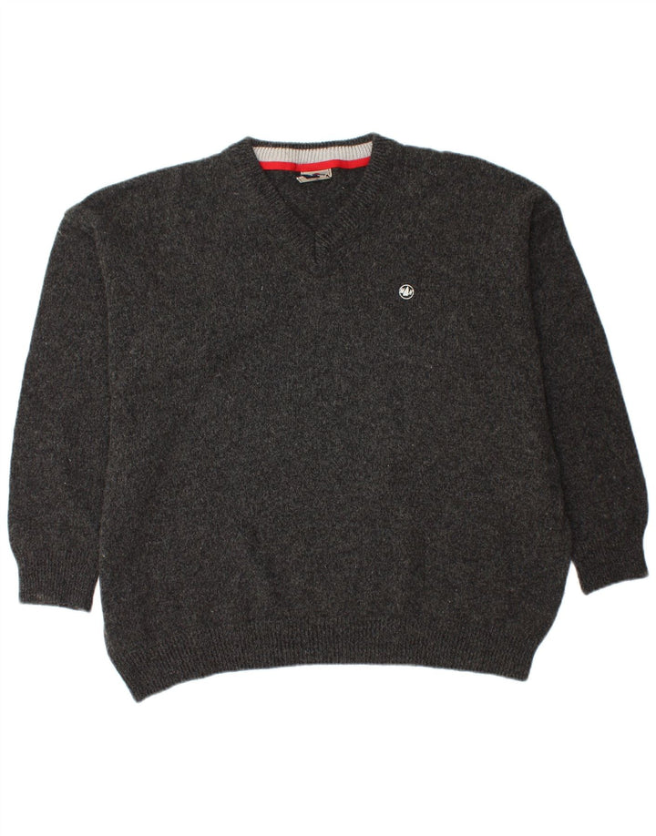 MURPHY & NYE Ανδρικό πουλόβερ με λαιμόκοψη 2XL μαύρο μάλλινο