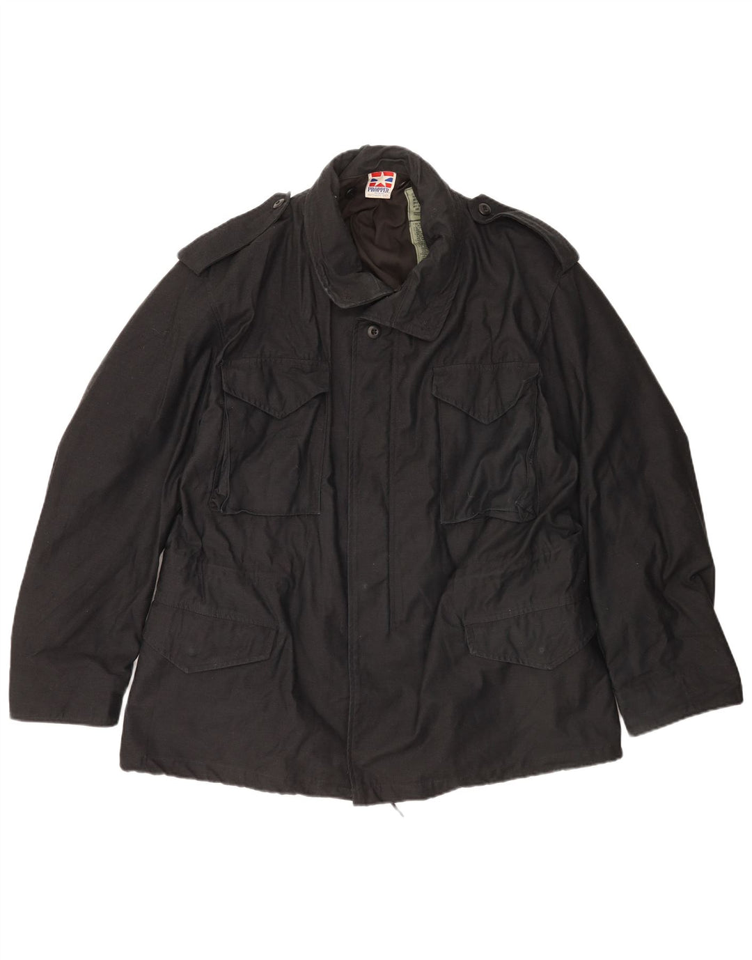 Σωστό Ανδρικό Στρατιωτικό Μπουφάν UK 40 Large Black Nylon
