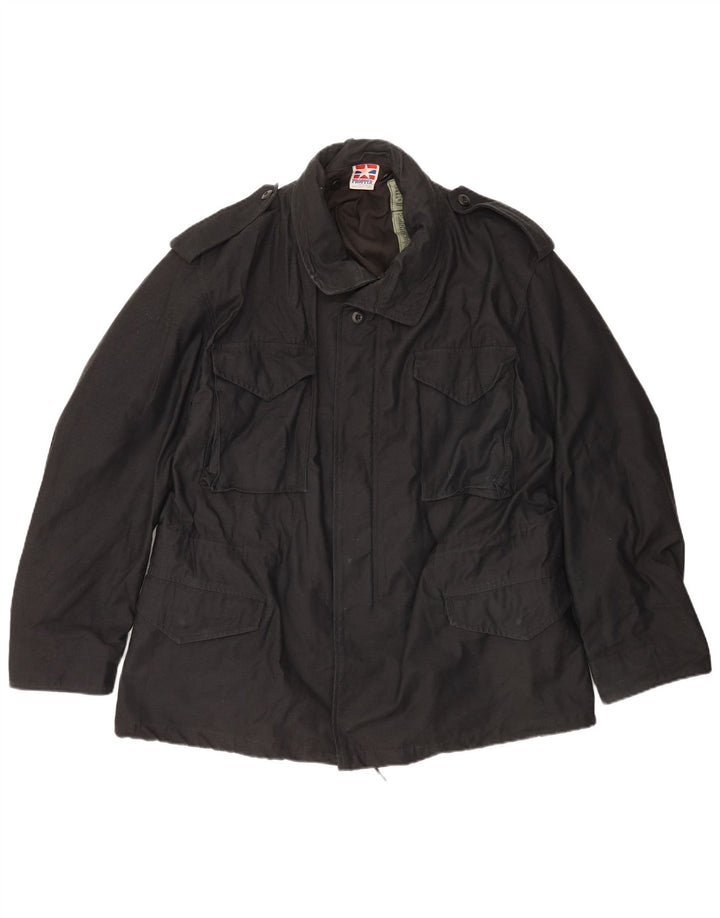 Σωστό Ανδρικό Στρατιωτικό Μπουφάν UK 40 Large Black Nylon
