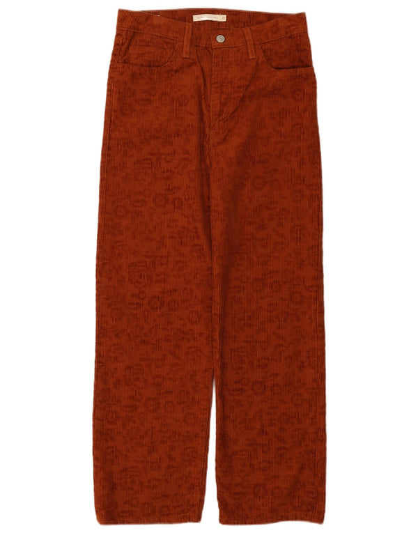 Γυναικείο Levi's Ribcage ψηλόμεσο κοτλέ παντελόνι W27 L27 καφέ φλοράλ