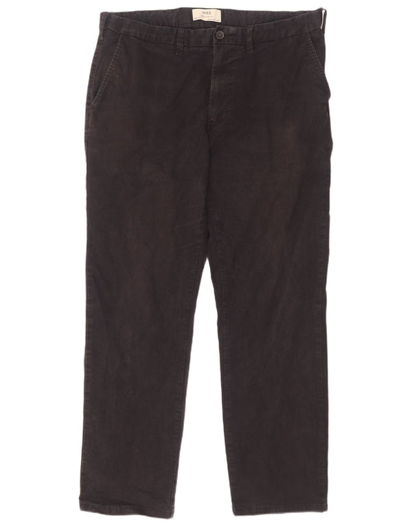 Ανδρικό ίσιο παντελόνι Chino Marks & Spencer W36 L31 Navy Blue Cotton
